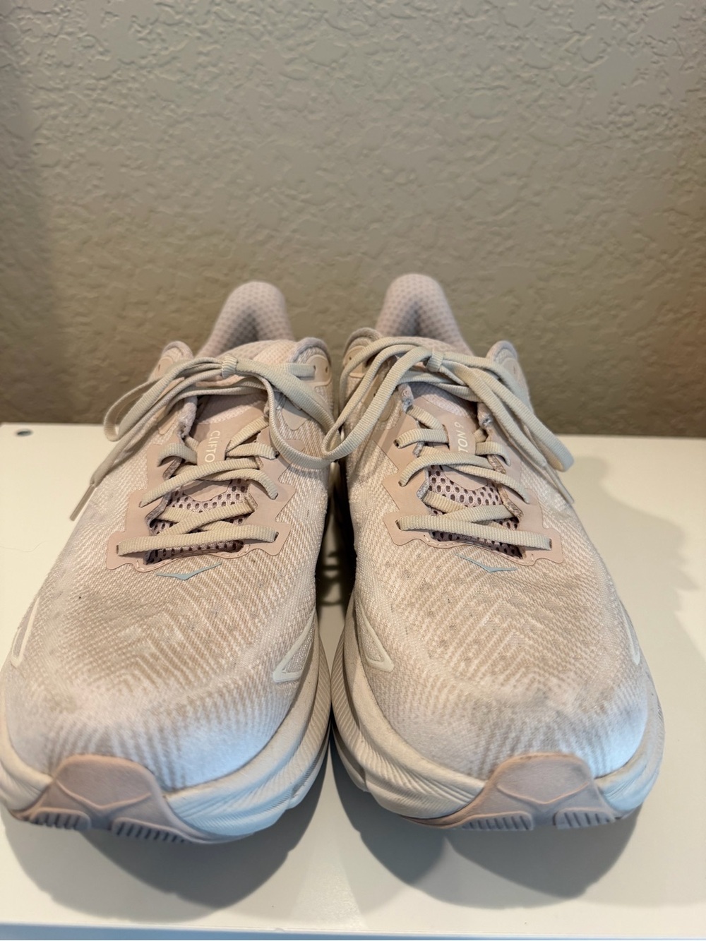 Hoka Women's Clifton Running Sneakers in Shifting Sand/EggNog